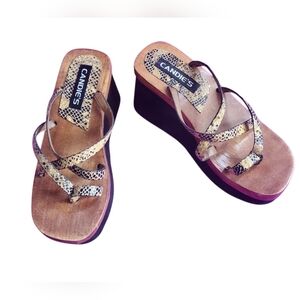 Vintage CANDIES Platform Snakeskin Sandals